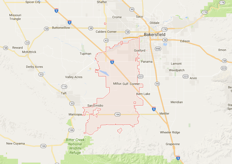 Bakersfield Zip Code Map